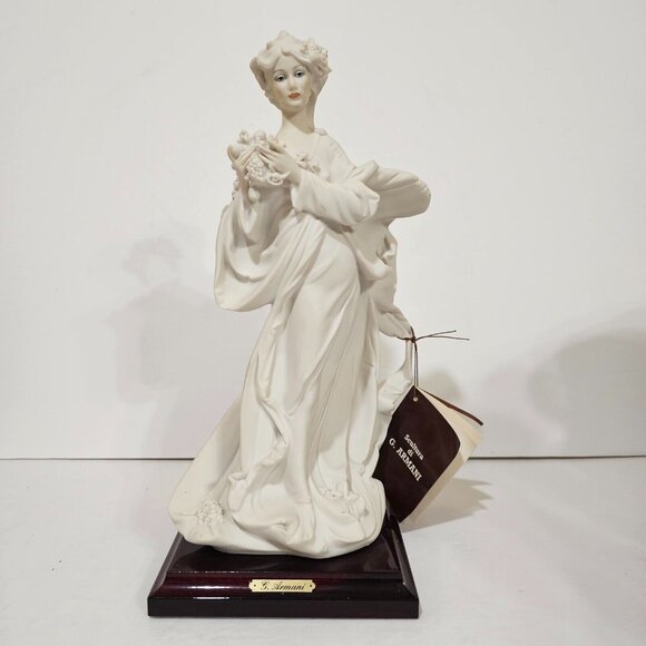 Guiseppe Armani Florence Figure - Lady Holding Fruit - 12" Tall (1986) - Picture 1 of 9